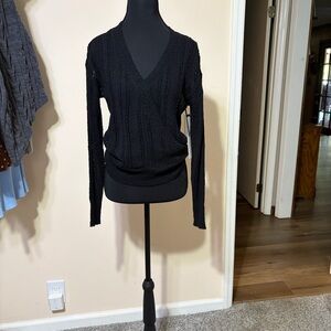 Astr Black V-Neck Sweater